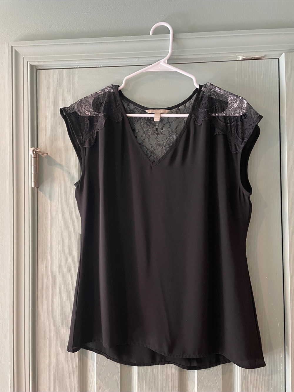 Banana Republic Black Lace V-Neck Top